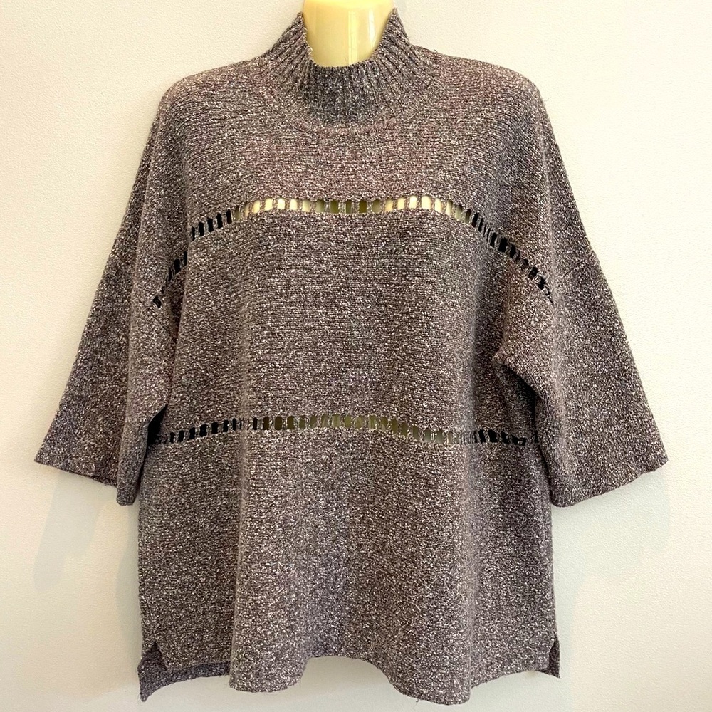 French Connection Sweater Women's L Mozart Marl Mock Neck Sweater